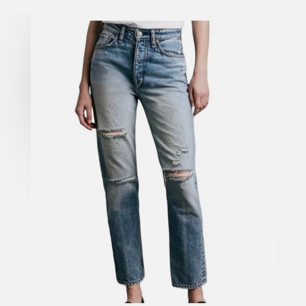 NWOT Rag & Bone Nina high-rise ankle distressed Straight-Leg Jeans